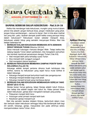 Suara Gembala 27 September 2026
